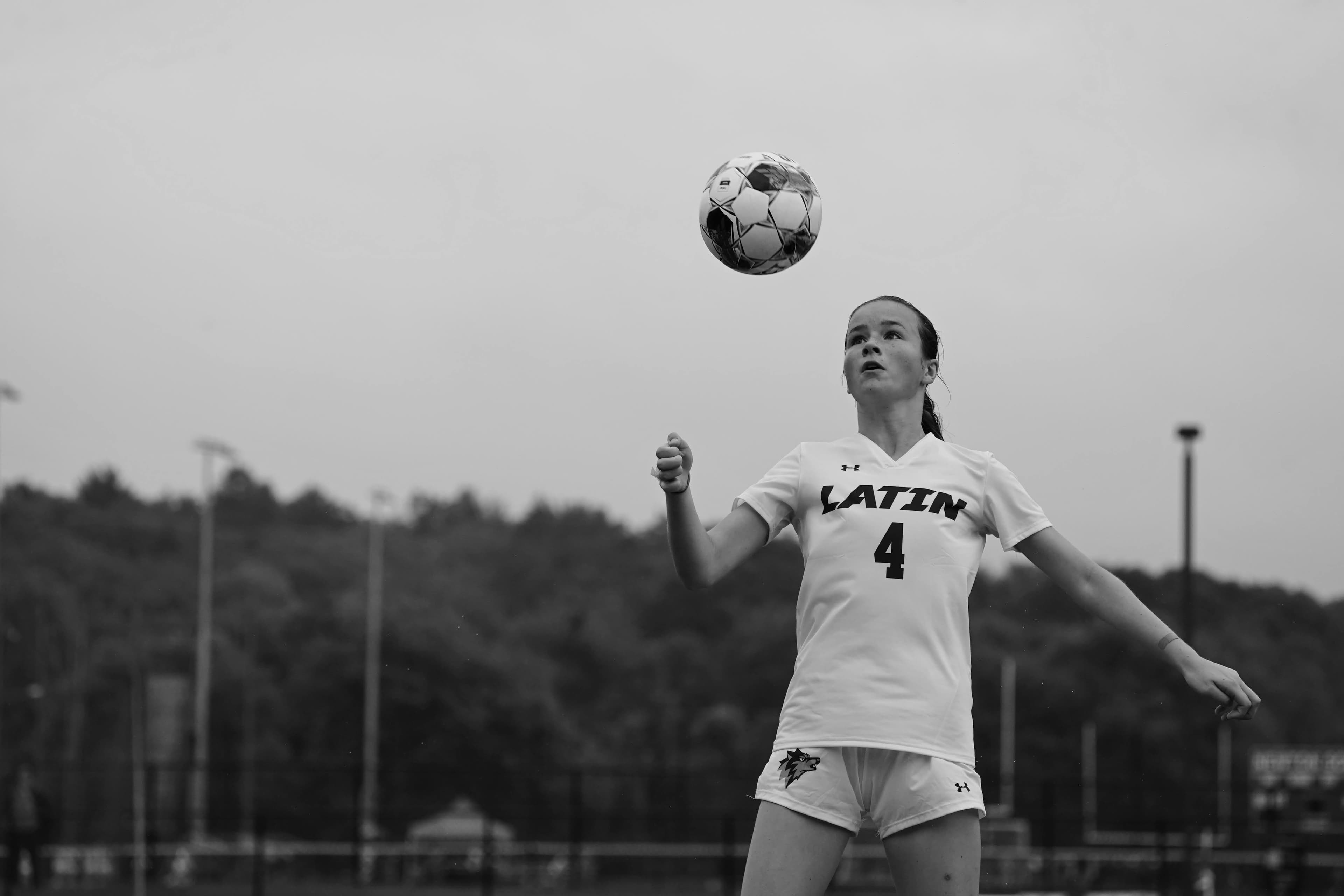 Maya playing soccer